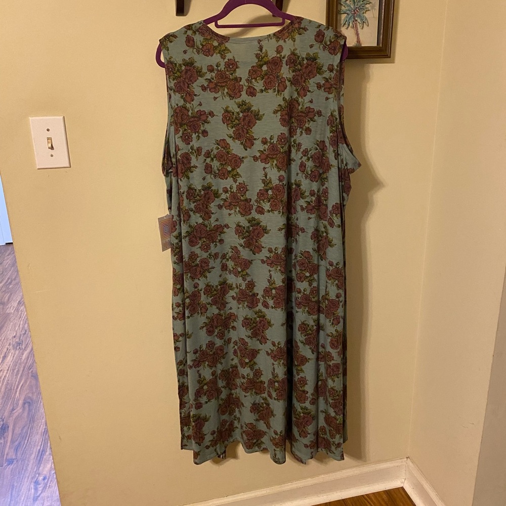 LULAROE JOY Sleeveless Long Floral Cardigan - Picture 2 of 5